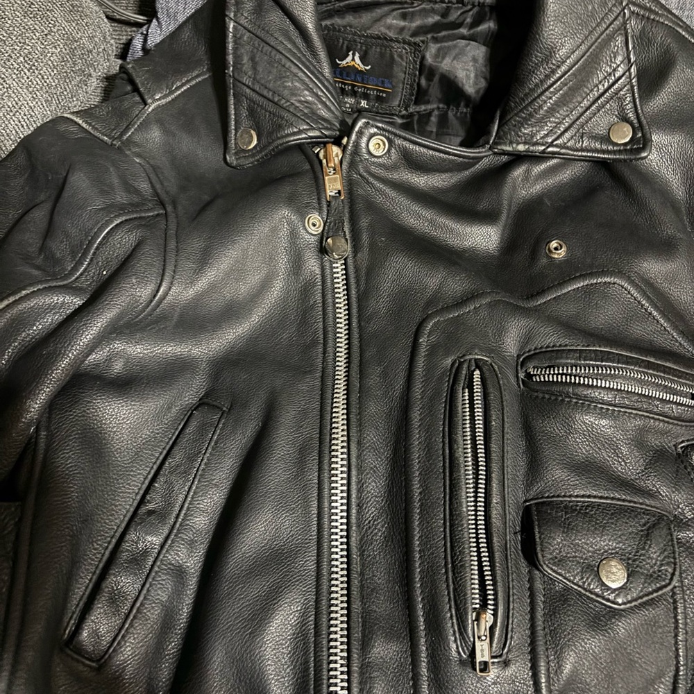 McClintock Heritage Collection Black Leather Biker Jacket. Genuine Leather. - Picture 10 of 11